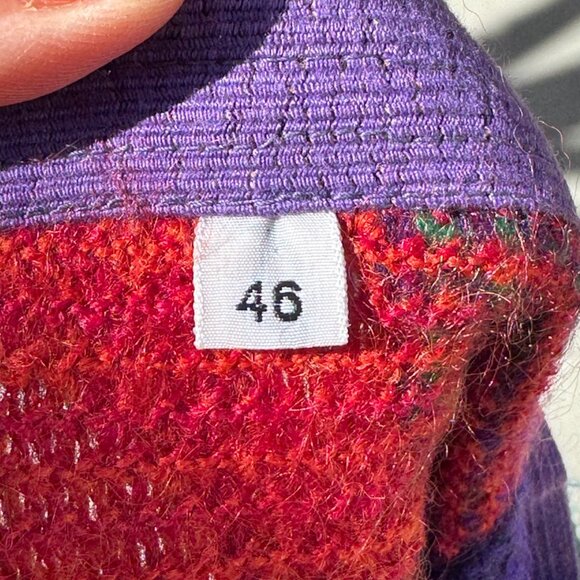 70s Missoni Skirt Set Knit Sweater Tartan Mohair Wool Matching Vintage Designer - Picture 2 of 7